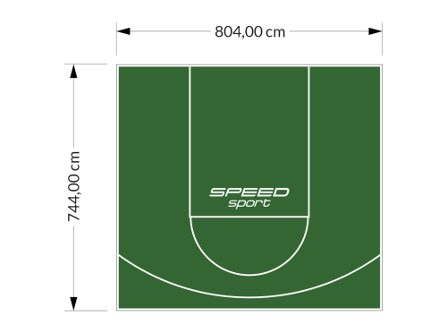 60M2/744X804CM ZIELONE BOISKO DO KOSZYKÓWKI SPEEDSPORT HEXA POWER PRO