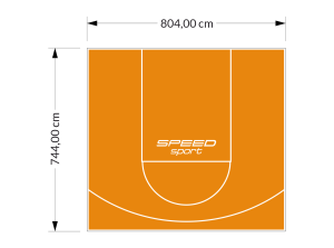 60M2/744X804CM POMARAŃCZOWE BOISKO DO KOSZYKÓWKI SPEEDSPORT HEXA POWER PRO