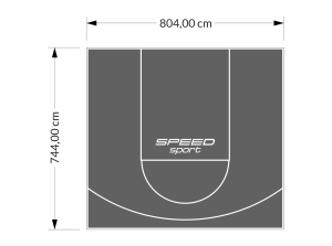 60M2/744X804CM GRAFITOWE BOISKO DO KOSZYKÓWKI SPEEDSPORT HEXA POWER PRO