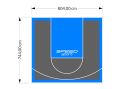 60M2/744X804CM GRAFITOWE-BŁĘKITNE BOISKO DO KOSZYKÓWKI SPEEDSPORT HEXA POWER PRO 