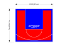 62M2/744X835CM CZERWONO-NIEBIESKIE BOISKO DO KOSZYKÓWKI SPEEDSPORT HEXA POWER PRO