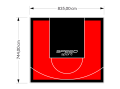 62M2/744X835CM CZERWONO-CZARNE BOISKO DO KOSZYKÓWKI SPEEDSPORT HEXA POWER PRO