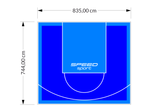 62M2/744X835CM NIEBIESKO-BŁĘKITNE BOISKO DO KOSZYKÓWKI SPEEDSPORT HEXA POWER PRO