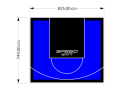62M2/744X835CM NIEBIESKO-CZARNE BOISKO DO KOSZYKÓWKI SPEEDSPORT HEXA POWER PRO