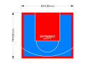 62M2/744X835CM BŁĘKITNO-CZERWONE BOISKO DO KOSZYKÓWKI SPEEDSPORT HEXA POWER PRO
