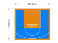 62M2/744X835CM BŁĘKITNO-POMARAŃCZOWE BOISKO DO KOSZYKÓWKI SPEEDSPORT HEXA POWER PRO