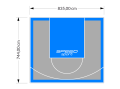 62M2/744X835CM SZARO-BŁĘKITNE BOISKO DO KOSZYKÓWKI SPEEDSPORT HEXA POWER PRO