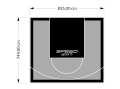 62M2/744X835CM SZARO-CZARNE BOISKO DO KOSZYKÓWKI SPEEDSPORT HEXA POWER PRO