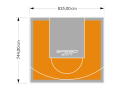 62M2/744X835CM POMARAŃCZOWO-SZARE BOISKO DO KOSZYKÓWKI SPEEDSPORT HEXA POWER PRO