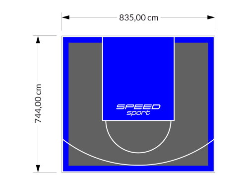 62M2/744X835CM GRAFITOWO-NIEBIESKIE BOISKO DO KOSZYKÓWKI SPEEDSPORT HEXA POWER PRO