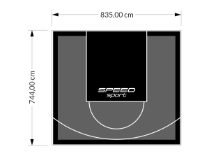 62M2/744X835CM GRAFITOWO-CZARNE BOISKO DO KOSZYKÓWKI SPEEDSPORT HEXA POWER PRO