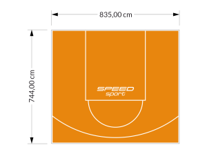 62M2/744X835CM POMARAŃCZOWE BOISKO DO KOSZYKÓWKI SPEEDSPORT HEXA POWER PRO