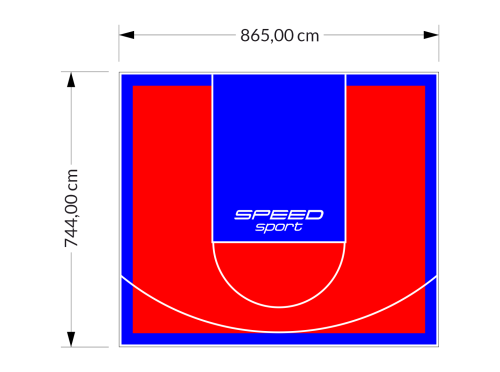 64M2/744X865CM CZERWONO-NIEBIESKIE BOISKO DO KOSZYKÓWKI SPEEDSPORT HEXA POWER PRO