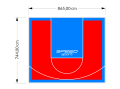 64M2/744X865CM CZERWONO-BŁĘKITNE BOISKO DO KOSZYKÓWKI SPEEDSPORT HEXA POWER PRO