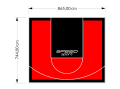 64M2/744X865CM CZERWONO-CZARNE BOISKO DO KOSZYKÓWKI SPEEDSPORT HEXA POWER PRO