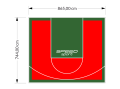 64M2/744X865CM CZERWONO-ZIELONE BOISKO DO KOSZYKÓWKI SPEEDSPORT HEXA POWER PRO
