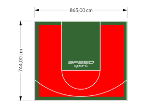 64M2/744X865CM CZERWONO-ZIELONE BOISKO DO KOSZYKÓWKI SPEEDSPORT HEXA POWER PRO