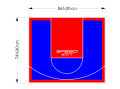 64M2/744X865CM NIEBIESKO-CZERWONE BOISKO DO KOSZYKÓWKI SPEEDSPORT HEXA POWER PRO
