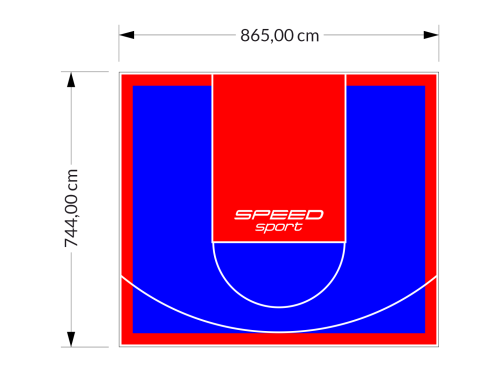 64M2/744X865CM NIEBIESKO-CZERWONE BOISKO DO KOSZYKÓWKI SPEEDSPORT HEXA POWER PRO