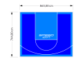 64M2/744X865CM NIEBIESKO-BŁĘKITNE BOISKO DO KOSZYKÓWKI SPEEDSPORT HEXA POWER PRO