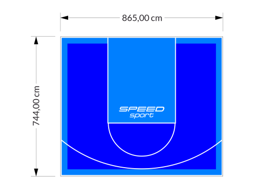 64M2/744X865CM NIEBIESKO-BŁĘKITNE BOISKO DO KOSZYKÓWKI SPEEDSPORT HEXA POWER PRO