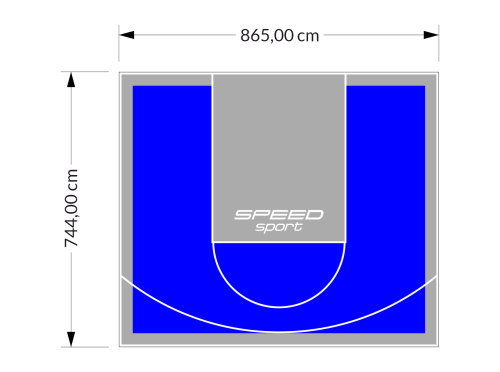 64M2/744X865CM NIEBIESKO-SZARE BOISKO DO KOSZYKÓWKI SPEEDSPORT HEXA POWER PRO