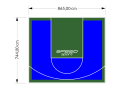 64M2/744X865CM NIEBIESKO-ZIELONE BOISKO DO KOSZYKÓWKI SPEEDSPORT HEXA POWER PRO