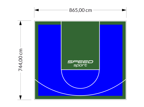 64M2/744X865CM NIEBIESKO-ZIELONE BOISKO DO KOSZYKÓWKI SPEEDSPORT HEXA POWER PRO