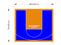 64M2/744X865CM NIEBIESKO-POMARAŃCZOWE BOISKO DO KOSZYKÓWKI SPEEDSPORT HEXA POWER PRO