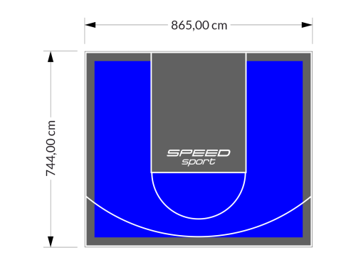 64M2/744X865CM NIEBIESKO-GRAFITOWE BOISKO DO KOSZYKÓWKI SPEEDSPORT HEXA POWER PRO