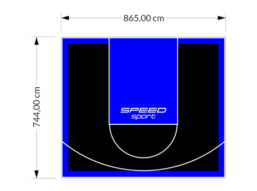 64M2/744X865CM CZARNO-NIEBIESKIE BOISKO DO KOSZYKÓWKI SPEEDSPORT HEXA POWER PRO