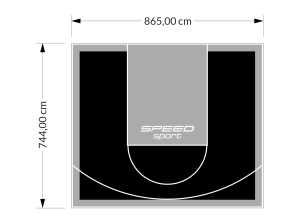 64M2/744X865CM CZARNO-SZARE BOISKO DO KOSZYKÓWKI SPEEDSPORT HEXA POWER PRO