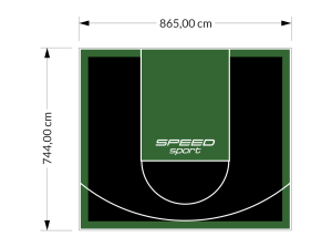 64M2/744X865CM CZARNO-ZIELONE BOISKO DO KOSZYKÓWKI SPEEDSPORT HEXA POWER PRO