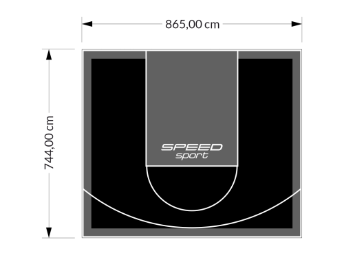 64M2/744X865CM CZARNO-GRAFITOWE BOISKO DO KOSZYKÓWKI SPEEDSPORT HEXA POWER PRO