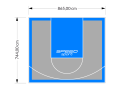 64M2/744X865CM SZARO-BŁĘKITNE BOISKO DO KOSZYKÓWKI SPEEDSPORT HEXA POWER PRO