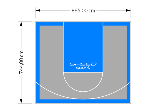 64M2/744X865CM SZARO-BŁĘKITNE BOISKO DO KOSZYKÓWKI SPEEDSPORT HEXA POWER PRO