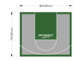 64M2/744X865CM SZARO-ZIELONE BOISKO DO KOSZYKÓWKI SPEEDSPORT HEXA POWER PRO