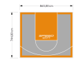 64M2/744X865CM SZARO-POMARAŃCZOWE BOISKO DO KOSZYKÓWKI SPEEDSPORT HEXA POWER PRO