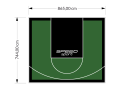 64M2/744X865CM ZIELONO-CZARNE BOISKO DO KOSZYKÓWKI SPEEDSPORT HEXA POWER PRO