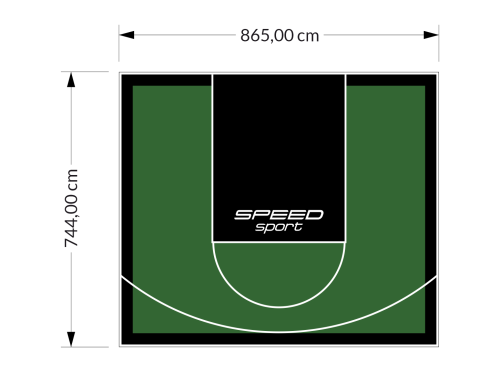 64M2/744X865CM ZIELONO-CZARNE BOISKO DO KOSZYKÓWKI SPEEDSPORT HEXA POWER PRO