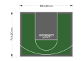 64M2/744X865CM ZIELONO-GRAFITOWE BOISKO DO KOSZYKÓWKI SPEEDSPORT HEXA POWER PRO