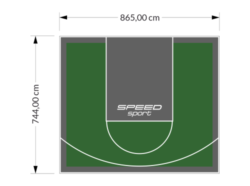 64M2/744X865CM ZIELONO-GRAFITOWE BOISKO DO KOSZYKÓWKI SPEEDSPORT HEXA POWER PRO