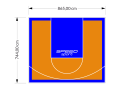 64M2/744X865CM POMARAŃCZOWO-NIEBIESKIE BOISKO DO KOSZYKÓWKI SPEEDSPORT HEXA POWER PRO