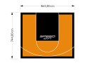 64M2/744X865CM POMARAŃCZOWO-CZARNE BOISKO DO KOSZYKÓWKI SPEEDSPORT HEXA POWER PRO