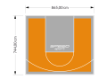 64M2/744X865CM POMARAŃCZOWO-SZARE BOISKO DO KOSZYKÓWKI SPEEDSPORT HEXA POWER PRO