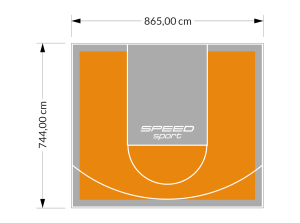 64M2/744X865CM POMARAŃCZOWO-SZARE BOISKO DO KOSZYKÓWKI SPEEDSPORT HEXA POWER PRO