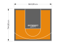 64M2/744X865CM POMARAŃCZOWO-GRAFITOWE BOISKO DO KOSZYKÓWKI SPEEDSPORT HEXA POWER PRO