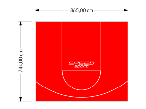 64M2/744X865CM CZERWONE BOISKO DO KOSZYKÓWKI SPEEDSPORT HEXA POWER PRO