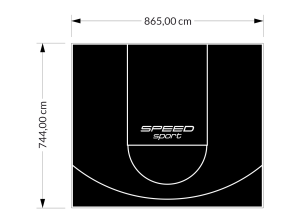 64M2/744X865CM CZARNE BOISKO DO KOSZYKÓWKI SPEEDSPORT HEXA POWER PRO