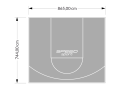 64M2/744X865CM SZARE BOISKO DO KOSZYKÓWKI SPEEDSPORT HEXA POWER PRO